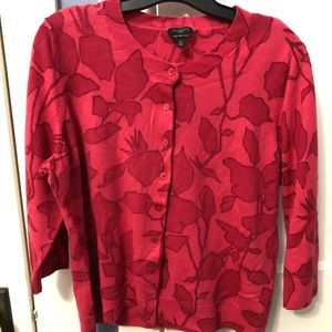 Talbots size 2X red 3/4 sleeve cardigan.